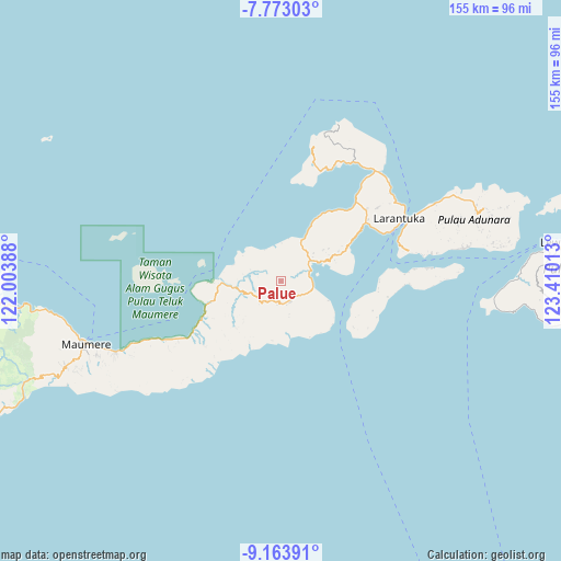 Palue on map