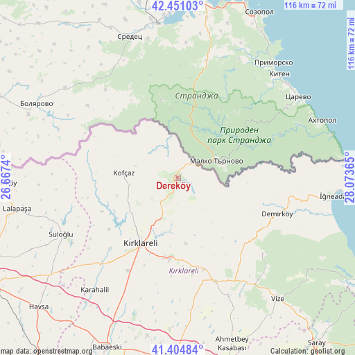 Dereköy on map