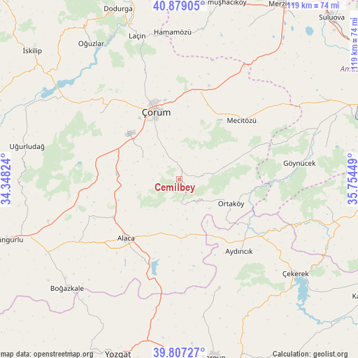 Cemilbey on map