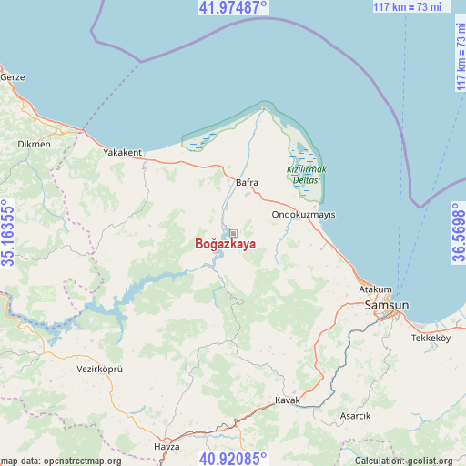 Boğazkaya on map