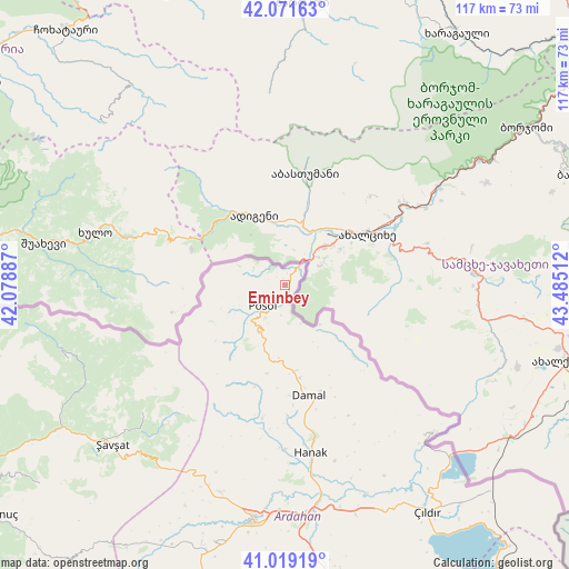 Eminbey on map