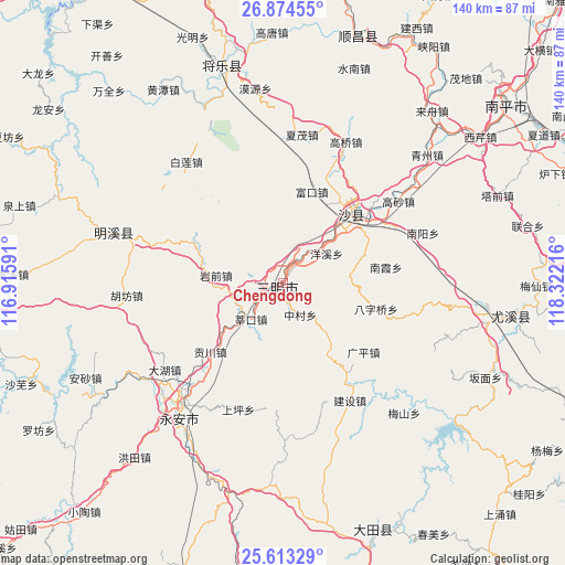 Chengdong on map