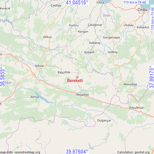 Bereketli on map