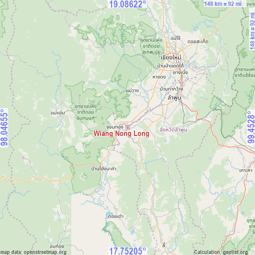 Wiang Nong Long on map