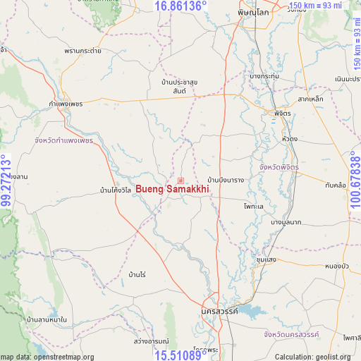 Bueng Samakkhi on map