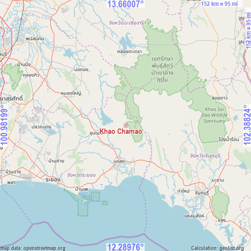 Khao Chamao on map
