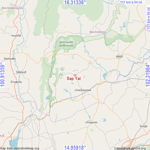 Sap Yai on map