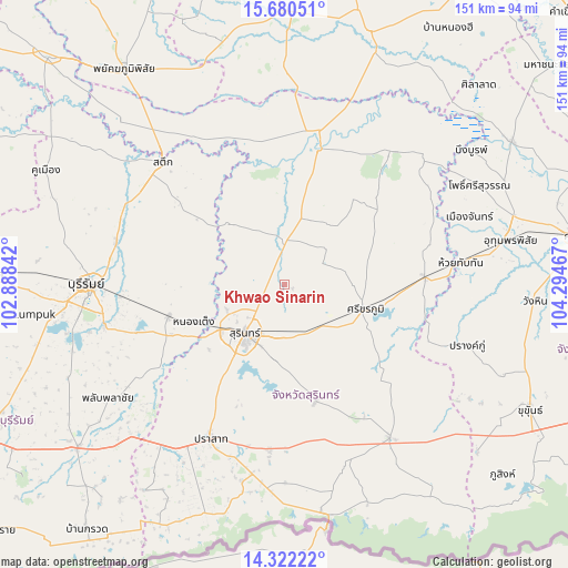 Khwao Sinarin on map