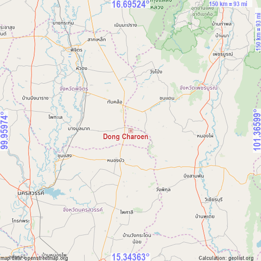 Dong Charoen on map