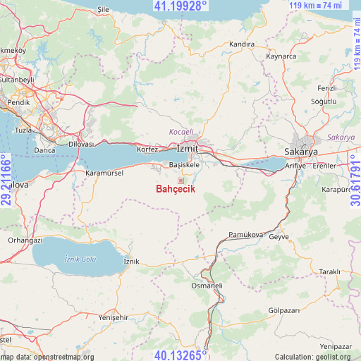 Bahçecik on map