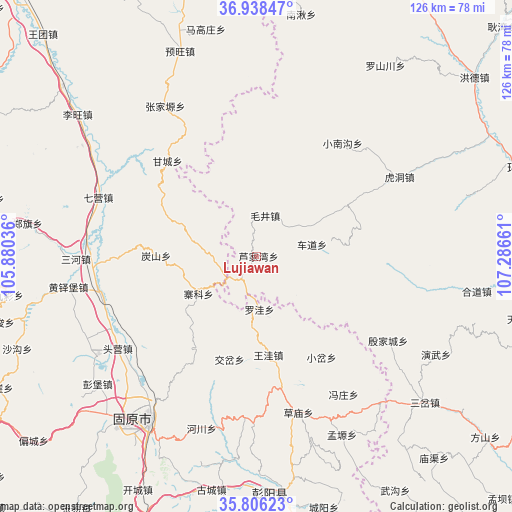 Lujiawan on map