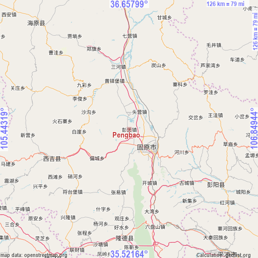 Pengbao on map