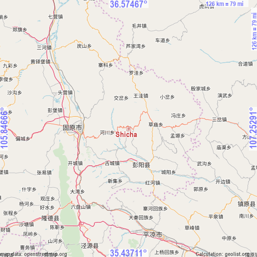 Shicha on map