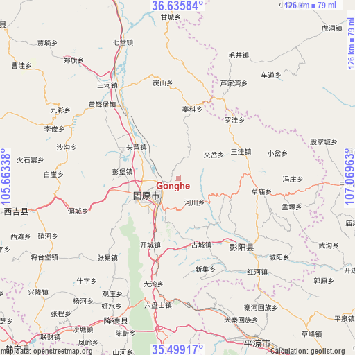 Gonghe on map