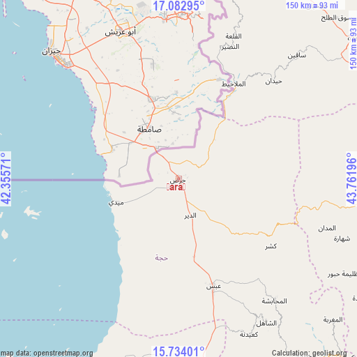Ḩaraḑ on map