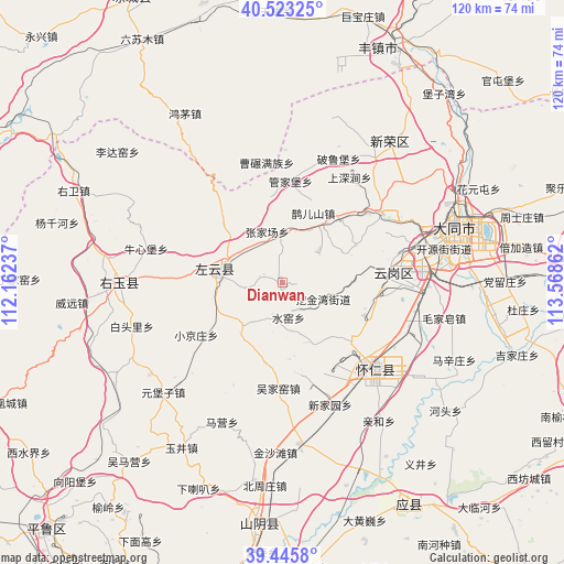 Dianwan on map