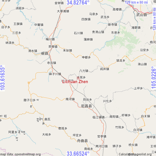 Lichuan Zhen on map