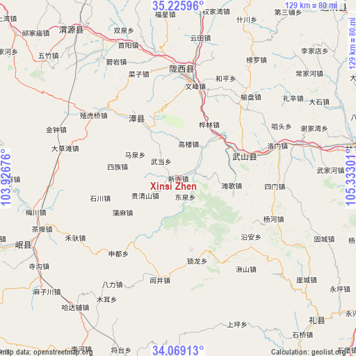 Xinsi Zhen on map