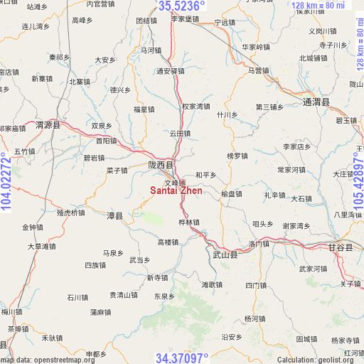 Santai Zhen on map