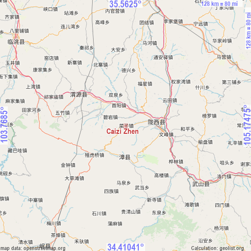 Caizi Zhen on map