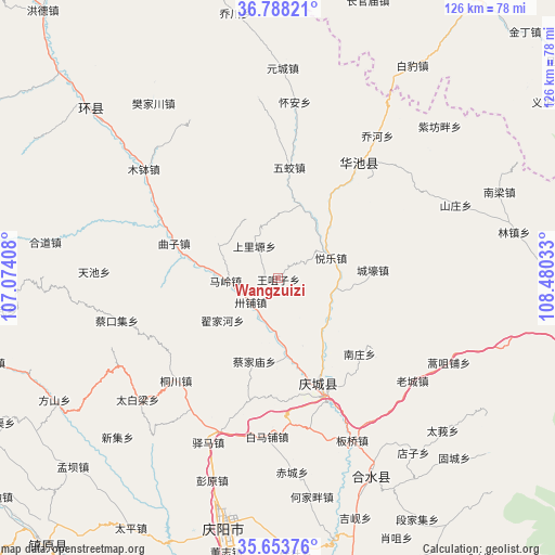 Wangzuizi on map