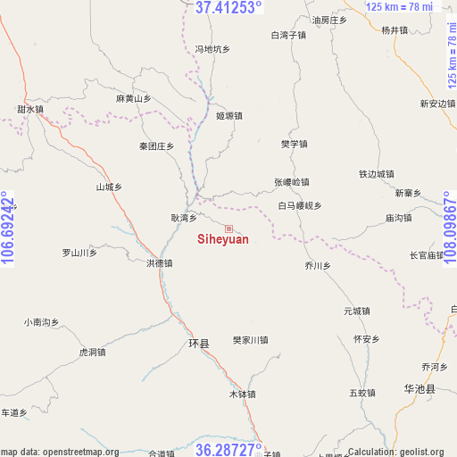 Siheyuan on map