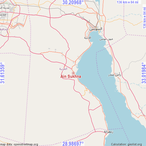 Ain Sukhna on map