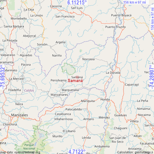 Samaná on map