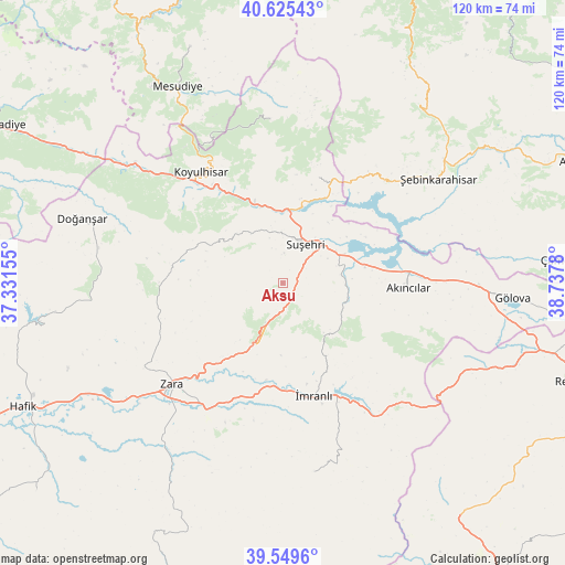 Aksu on map