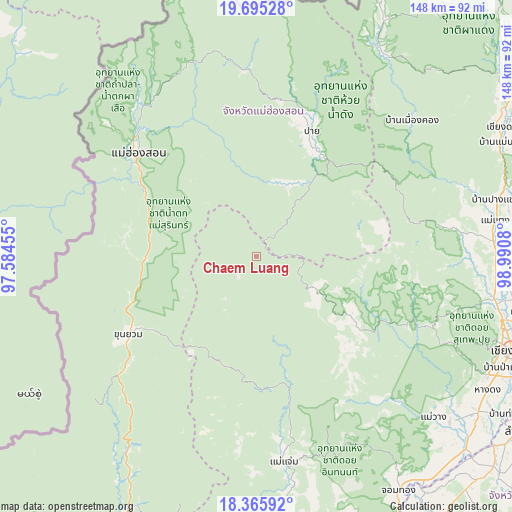 Chaem Luang on map