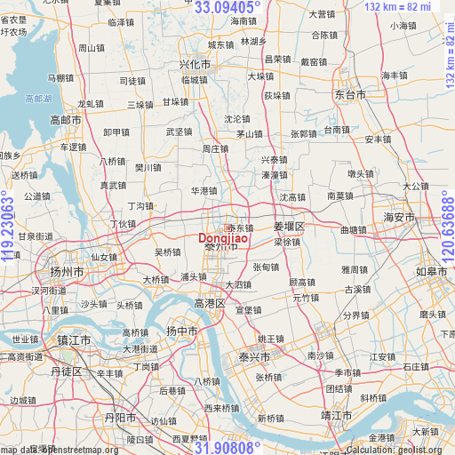 Dongjiao on map