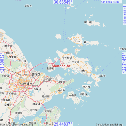 Shuangqiao on map