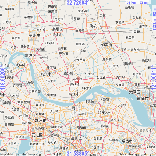 Jishi on map