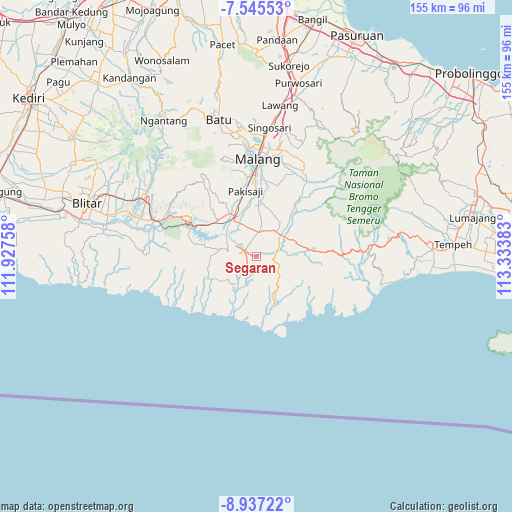 Segaran on map