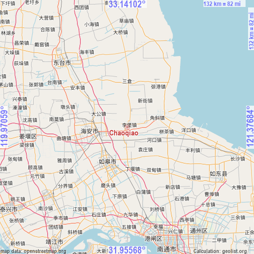 Chaoqiao on map