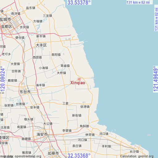 Xinqiao on map