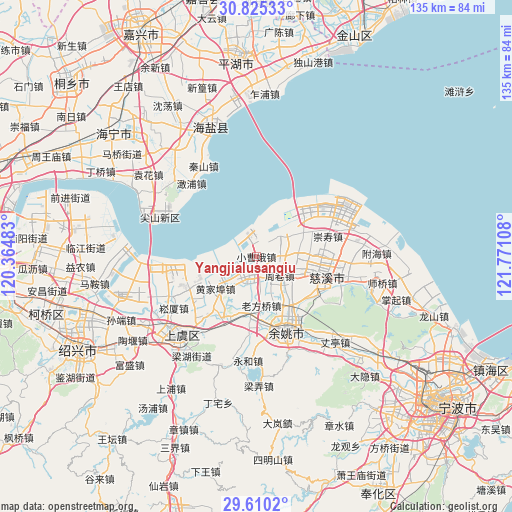 Yangjialusanqiu on map