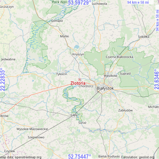 Złotoria on map