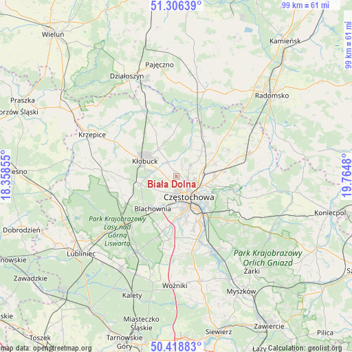 Biała Dolna on map