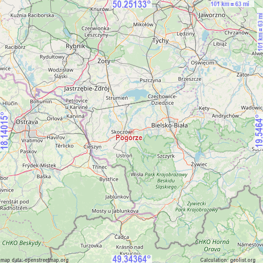 Pogórze on map