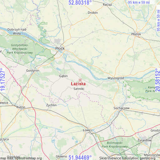 Łaziska on map