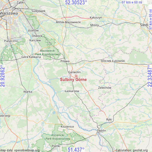 Sulbiny Górne on map