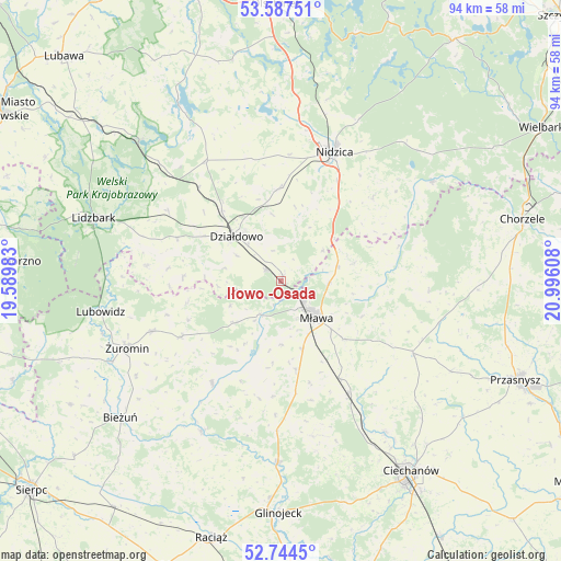 Iłowo -Osada on map