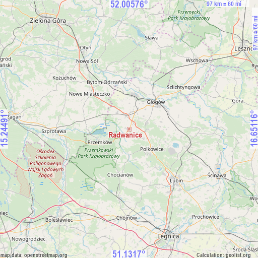 Radwanice on map