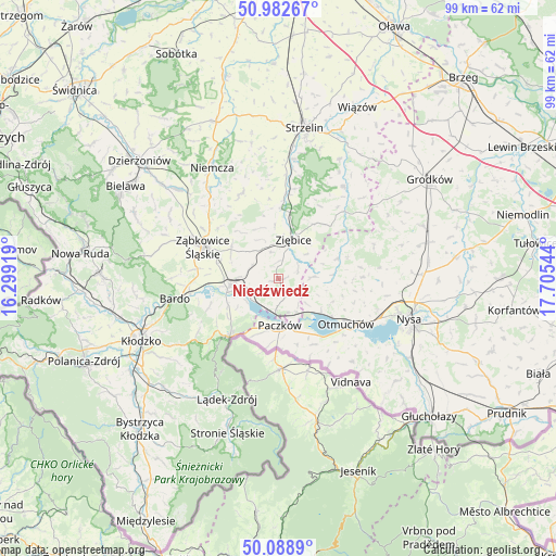 Niedźwiedź on map