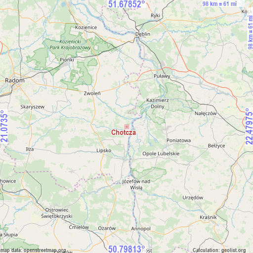 Chotcza on map