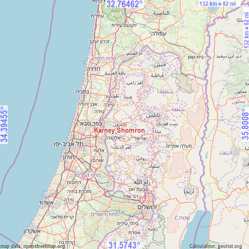 Karney Shomron on map