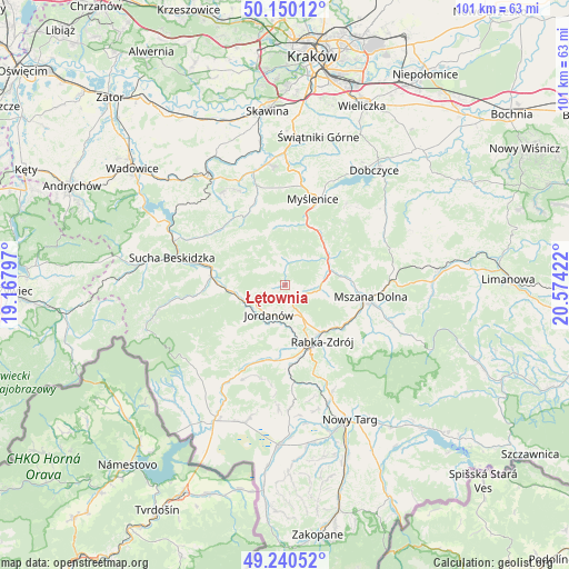 Łętownia on map