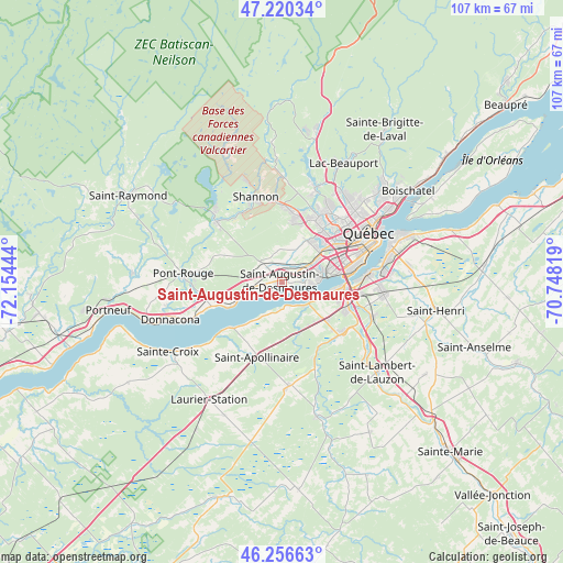 Saint-Augustin-de-Desmaures on map