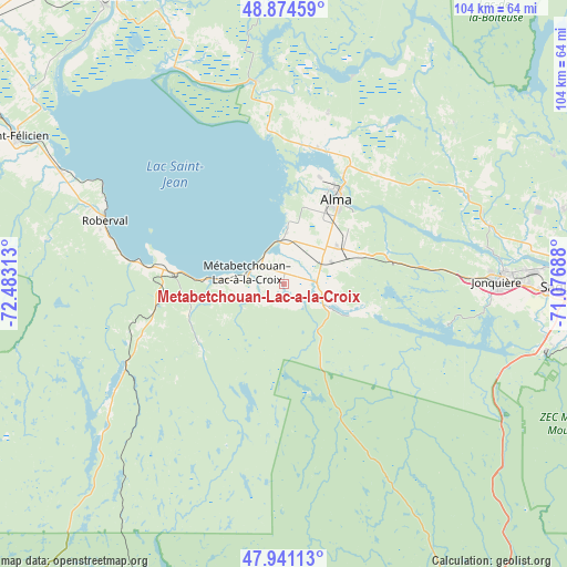 Metabetchouan-Lac-a-la-Croix on map